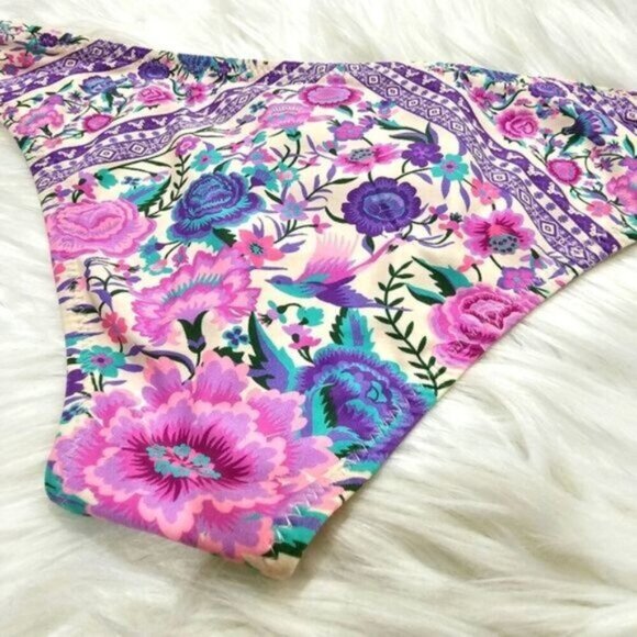 Spell ✦ Babushka Cheeky Bikini Bottoms ✦ Rare 2016 Pink Purple Floral XS Swim - Picture 5 of 11
